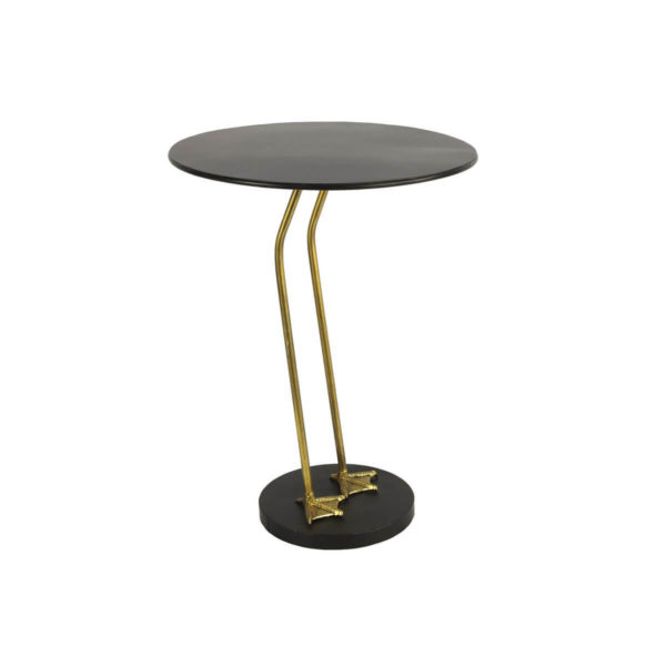 Black table with gold bird legs