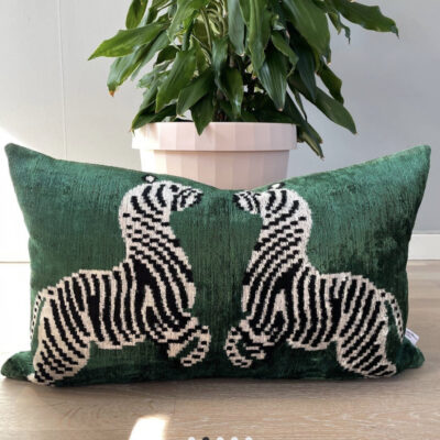 Green Zebra Cushion Cover